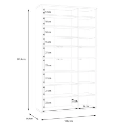 FORTE Szafa na buty 6-drzwiowa ALICE SPRINGS szara