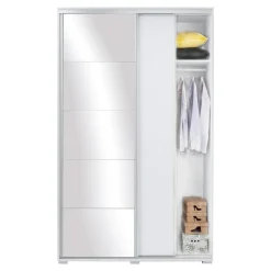 Szafy Z Lustrem|Szafy Przesuwne| Szafa przesuwna biała ONTARIO 150 cm