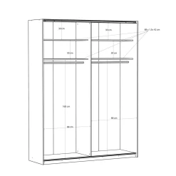 Szafy Przesuwne|FORTE Szafa przesuwna FITIO mat 180 cm