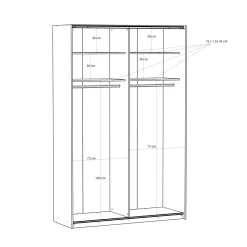 FORTE Szafa przesuwna FITIO połysk 150 cm