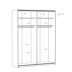 Szafy Przesuwne|FORTE Szafa przesuwna FITIO połysk 180 cm