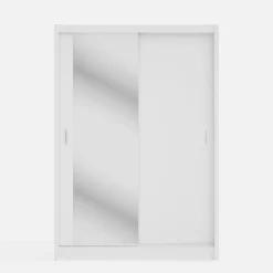 Szafy Z Lustrem|Szafy Przesuwne|inny Szafa przesuwna INES z lustrem 150 cm biała