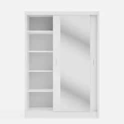 Szafy Z Lustrem|Szafy Przesuwne|inny Szafa przesuwna INES z lustrem 150 cm biała