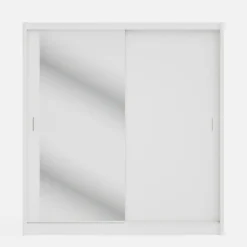 Szafy Z Lustrem|Szafy Przesuwne|inny Szafa przesuwna INES z lustrem 203 cm biała