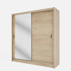 Szafy Z Lustrem|Szafy Przesuwne|inny Szafa przesuwna INES z lustrem 203 cm dąb cremona