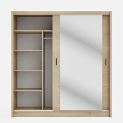 Szafy Z Lustrem|Szafy Przesuwne|inny Szafa przesuwna INES z lustrem 203 cm dąb cremona