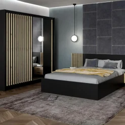 Exline Szafa przesuwna z lamelami i lustrem LAMELLO