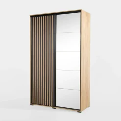 Szafa przesuwna z lamelami i lustrem LIMA