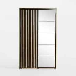 Szafa przesuwna z lamelami i lustrem LIMA