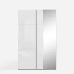 Szafy Z Lustrem|Szafy Przesuwne|FORTE Szafa przesuwna z lustrem FITIO połysk 150 cm