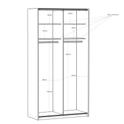 FORTE Szafa przesuwna z lustrem FITIO połysk 120 cm