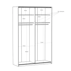 FORTE Szafa przesuwna z lustrem FITIO mat 150 cm