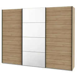 Szafy Z Lustrem|Szafy Przesuwne|FORTE Szafa przesuwna z lustrem 3-drzwiowa HIGH ROCK