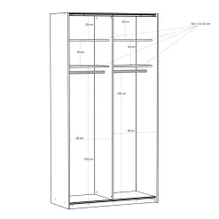 FORTE Szafa przesuwna z lustrem FITIO mat 120 cm