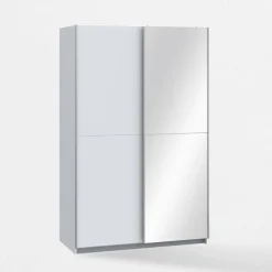 Szafy|Szafy Przesuwne|FORTE Szafa przesuwna z lustrem biała BABETTA