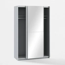 Szafy|Szafy Przesuwne|FORTE Szafa przesuwna z lustrem biała BABETTA