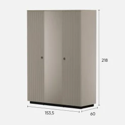 Szafy Z Lustrem|Szafy Uchylne|Esteti Szafa ryflowana do sypialni DOMINICA