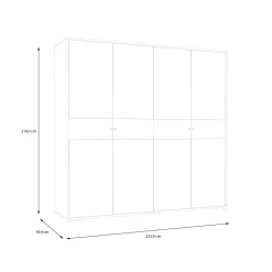 FORTE Szafa ubraniowa z ryflowaniem RANKIN