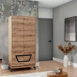 Szafy Uchylne|Furni Home Szafa z czarnym dekorem KRIS