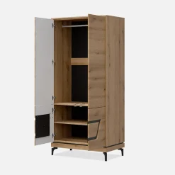 Szafy Uchylne|Furni Home Szafa z czarnym dekorem KRIS