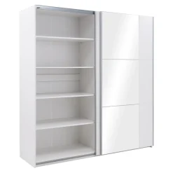 Szafy Z Lustrem|Szafy Przesuwne|Exline Szafa z lustem BASTIA BIAŁA 200