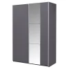 Szafy Z Lustrem|Szafy Przesuwne| Szafa z lustrem grafitowa BASTIA 150 cm
