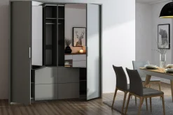 Szafy Przesuwne|inny Szafa z lustrem grafitowa WIEDEŃ