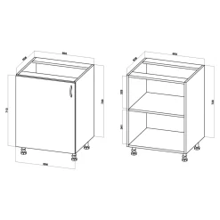 Szafki Kuchenne| Szafka dolna BASIC PLUS BP/D60 dąb craft złoty