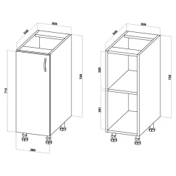 Szafki Kuchenne| Szafka dolna BASIC PLUS BP/D30 dąb craft złoty