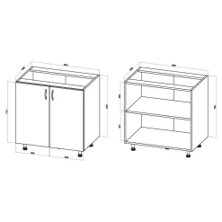 Szafki Kuchenne| Szafka dolna BASIC PLUS BP/D80 cashmere