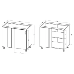 Szafka dolna narożna BASIC PLUS BP/DNLP dąb craft złoty