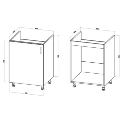 Szafka dolna pod zlewozmywak BASIC PLUS BP/D60Z clay grey