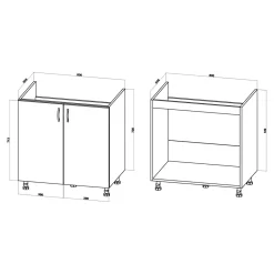Szafka dolna pod zlewozmywak BASIC PLUS BP/D80Z biały mat