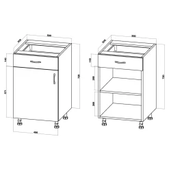 Szafki Kuchenne|inny Szafka dolna z szufladą BASIC PLUS BP/D50SR1 dąb craft złoty