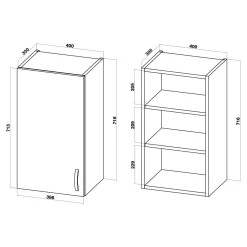 Szafki Kuchenne| Szafka górna BASIC PLUS BP/G40 dąb craft złoty