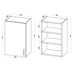 Szafki Kuchenne| Szafka górna BASIC PLUS BP/G45 biały mat