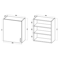 Szafki Kuchenne| Szafka górna BASIC PLUS BP/G60 biały mat
