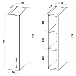 inny Szafka górna BASIC PLUS BP/G15 alby blue