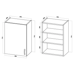 Szafka górna BASIC PLUS BP/G50 dąb craft złoty