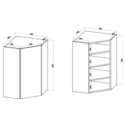 Szafka górna narożna BASIC PLUS BP/G60NW dąb craft złoty