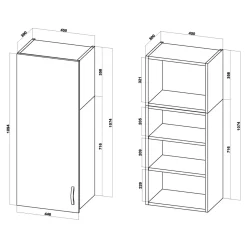 inny Szafka górna wysoka BASIC PLUS BPMI/45-1F (72+36/1F) dark rockfort hickory