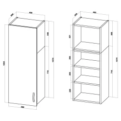 Szafki Kuchenne|inny Szafka górna wysoka BASIC PLUS BPMI/40-1F (72+36/1F) smoke green