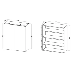 Szafka górna wysoka BASIC PLUS BP/G80-92 dark rockfort hickory