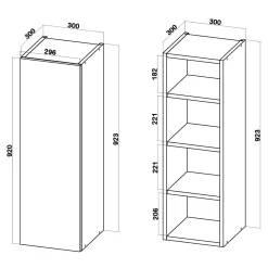 Szafki Kuchenne| Szafka górna wysoka BASIC PLUS BP/G30-92 dark rockfort hickory