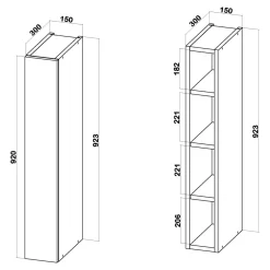 Szafki Kuchenne| Szafka górna wysoka BASIC PLUS BP/G15-92 dark rockfort hickory