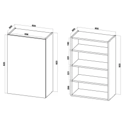 Szafki Kuchenne| Szafka górna wysoka BASIC PLUS BP/G60-92 biały mat