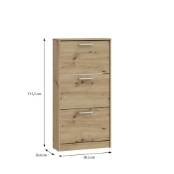 FORTE Szafka na buty dąb artisan 3 wnęki NOCII