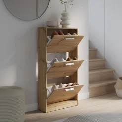 FORTE Szafka na buty dąb artisan 3 wnęki NOCII