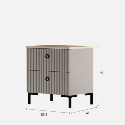 Szafki Nocne|Szafki|Esteti Szafka nocna ryflowana DOMINICA