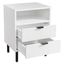 Dzieci Szafka nocna ryflowana z 2 szufladami WAVE